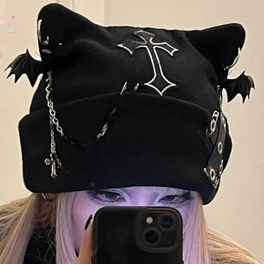 Gothic Cat Beanie
