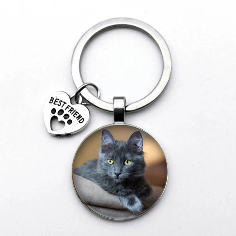 Grey Cat Keychain