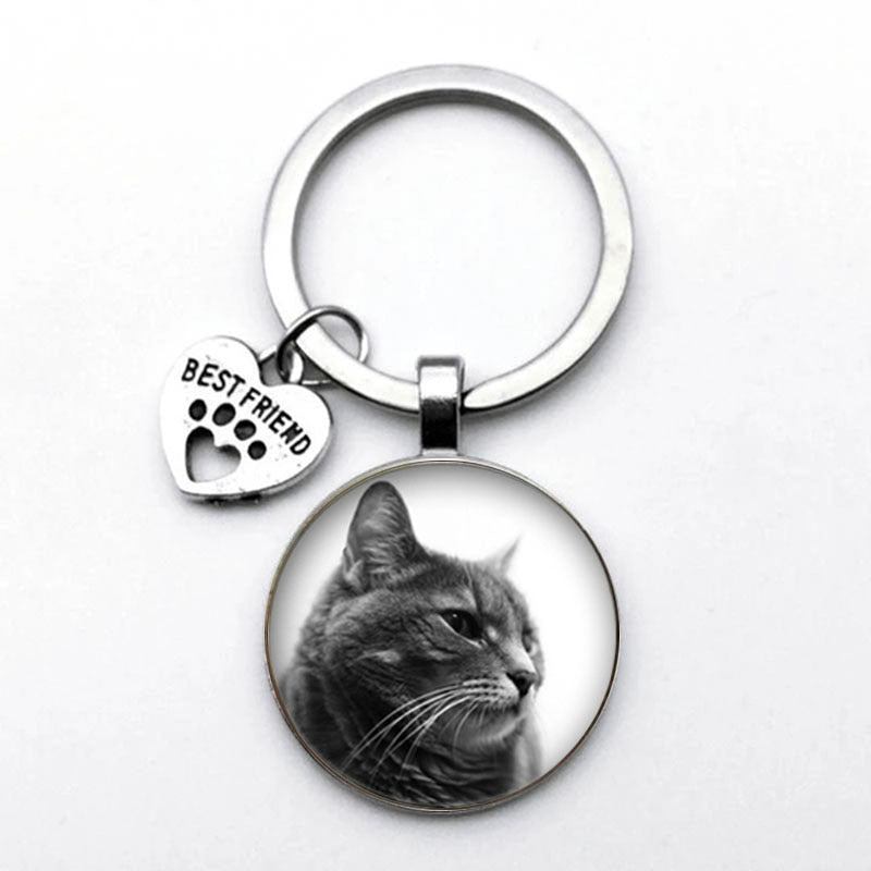 Grey Cat Keychain
