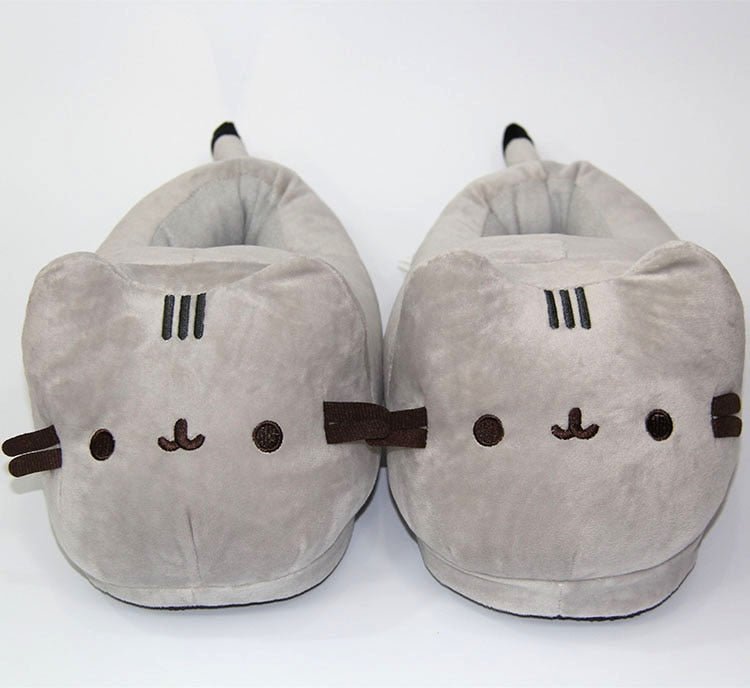 Grey Cat Slippers