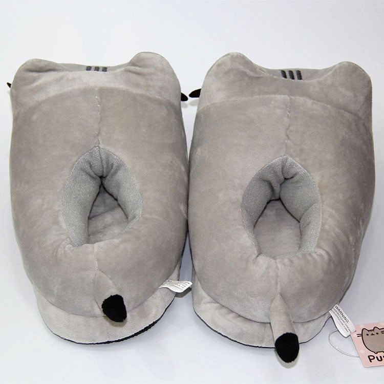 Grey Cat Slippers