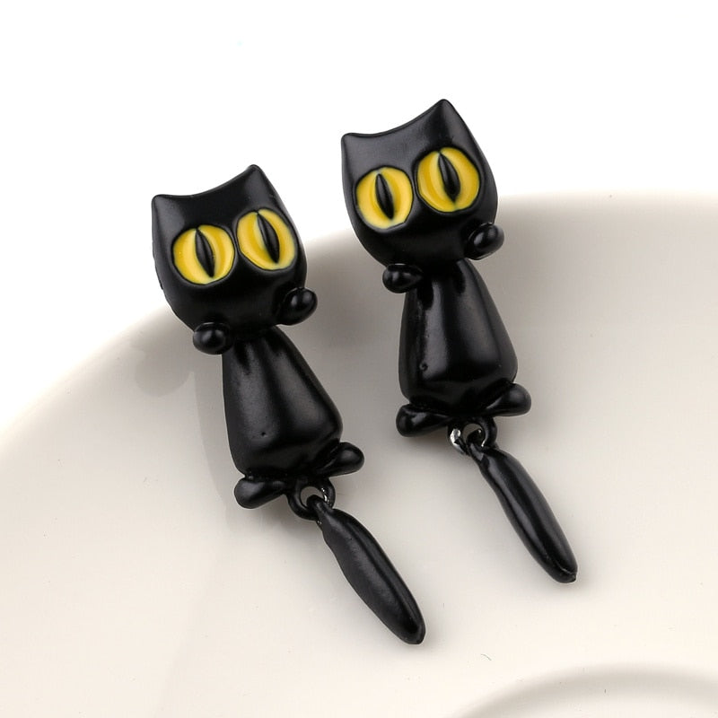 Hanging Cat Earrings