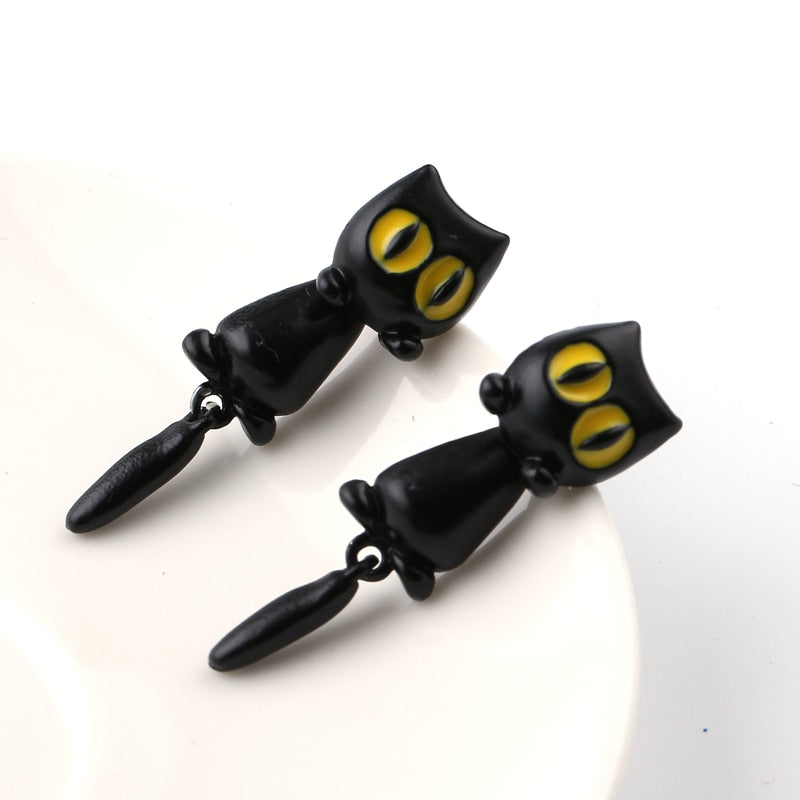 Hanging Cat Earrings