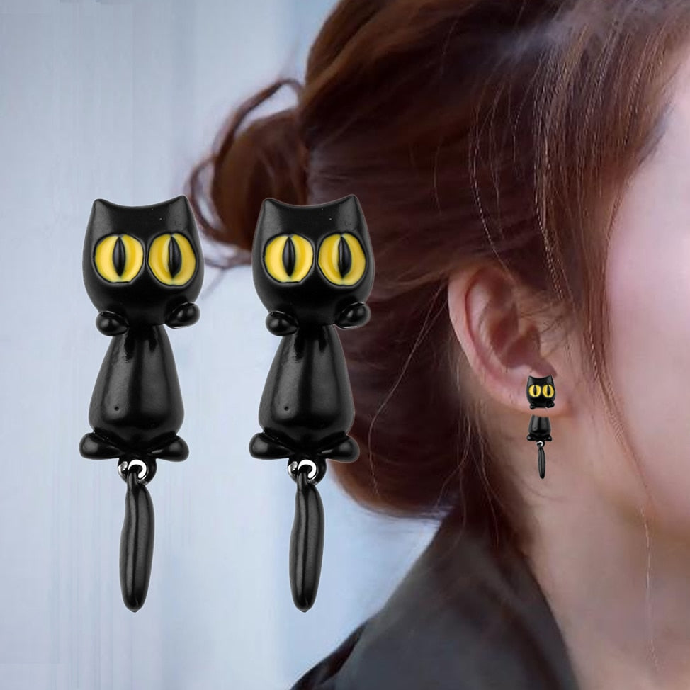 Hanging Cat Earrings