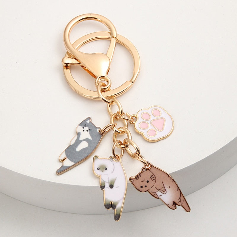 Hanging Cat Keychain