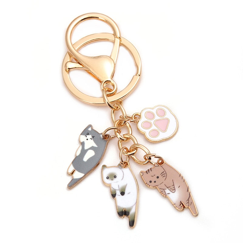 Hanging Cat Keychain