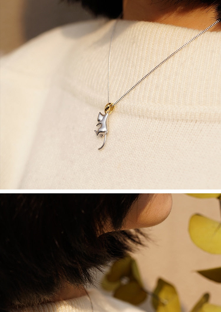 Hanging Cat Necklace