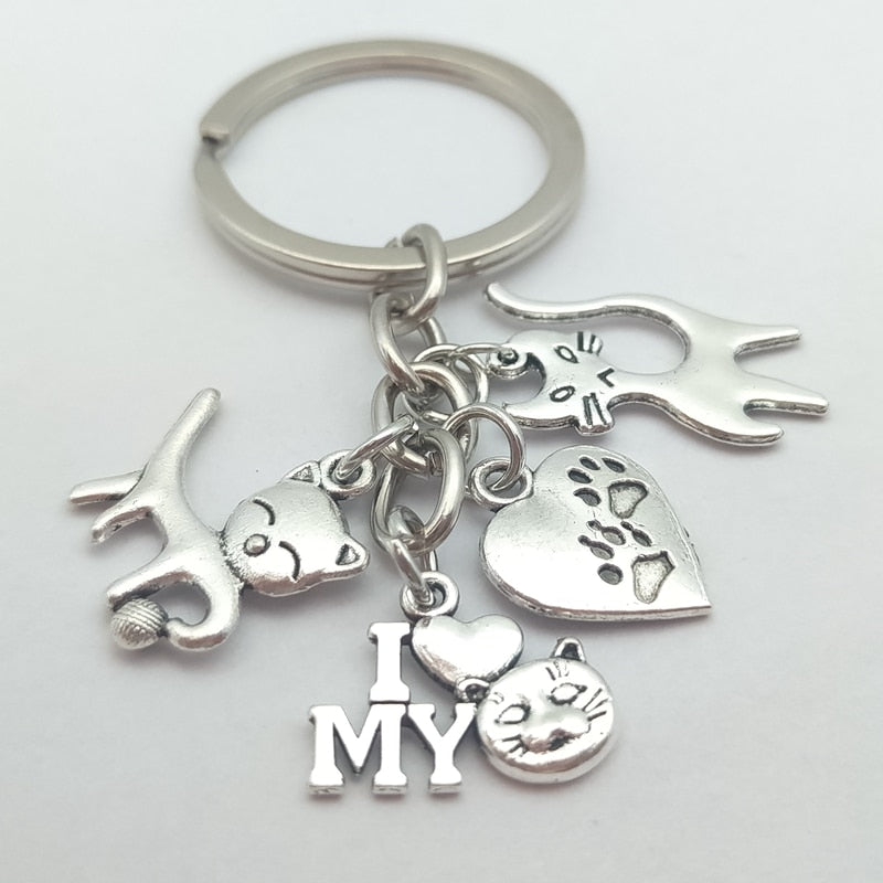 I Love My Cat Keychain
