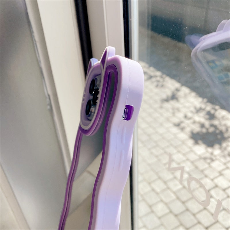 iPhone Kawaii Cat Stand Mirror Phone Case