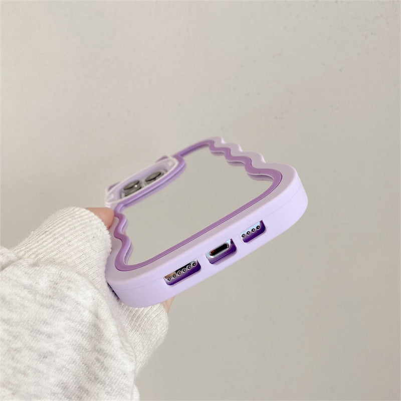 iPhone Kawaii Cat Stand Mirror Phone Case