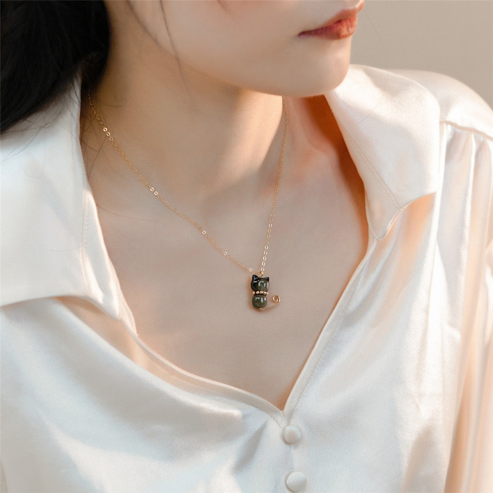 Jade Cat Necklace