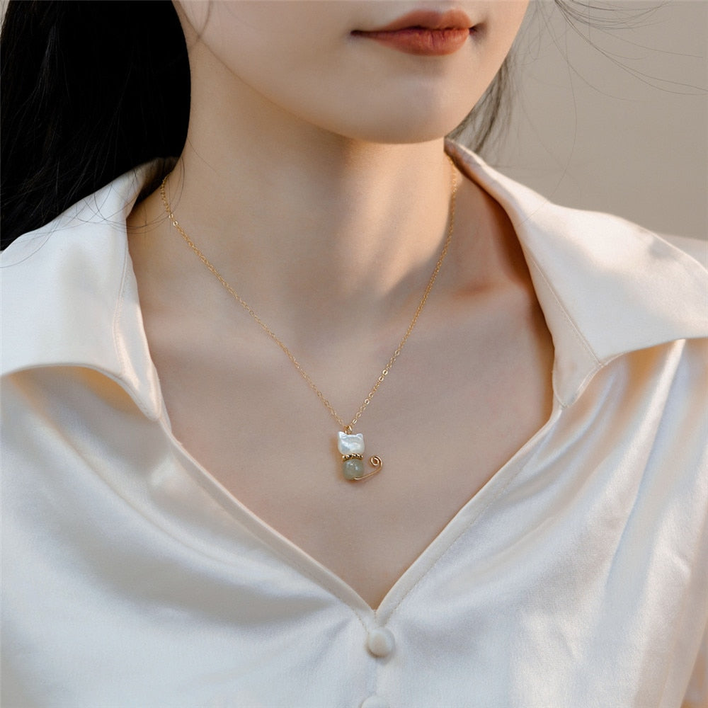 Jade Cat Necklace