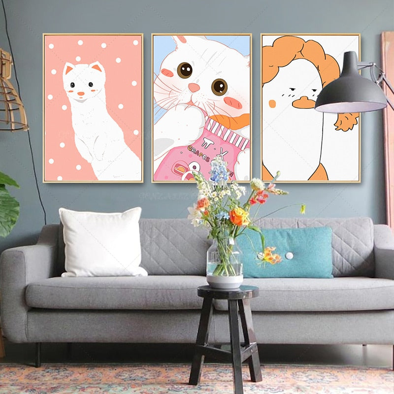 Kawaii Cat Wall Art