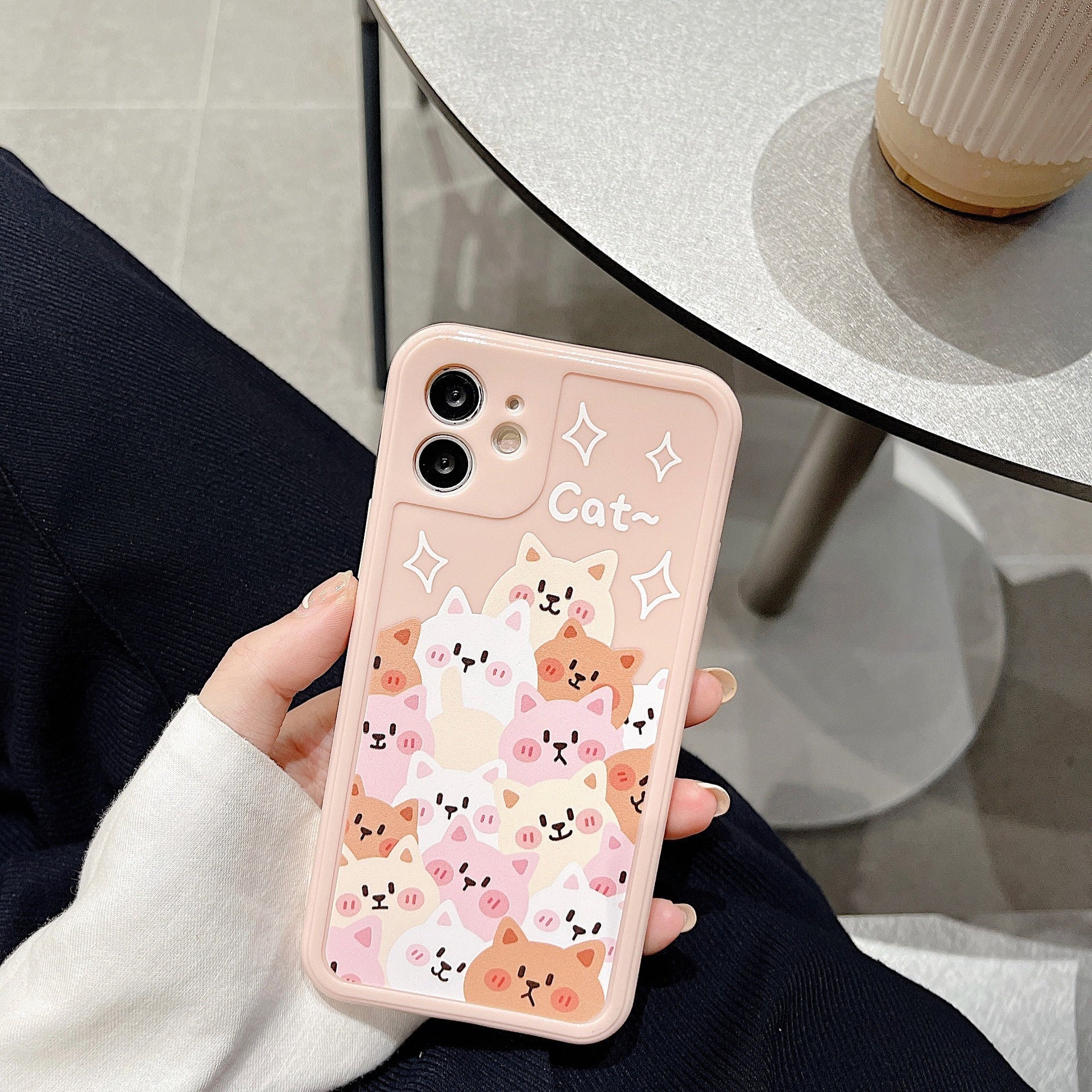 Kawaii iPhone Pink Cat Case