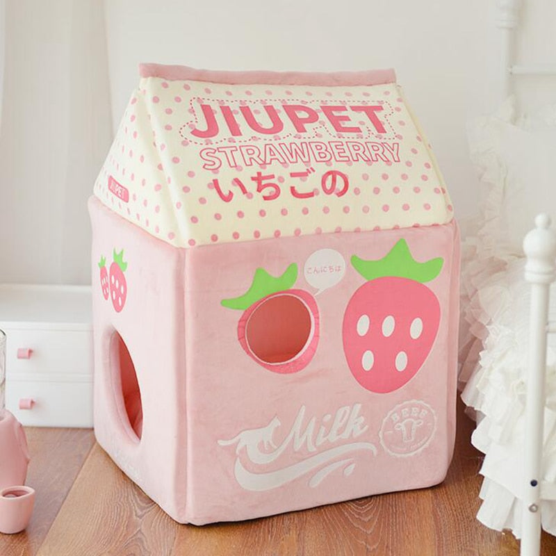 Kawaii Milk Cat Bed