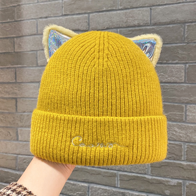 Knitted Cat Beanie
