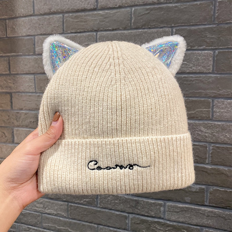 Knitted Cat Beanie