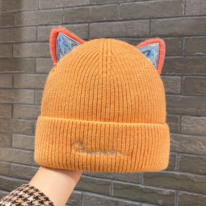 Knitted Cat Beanie