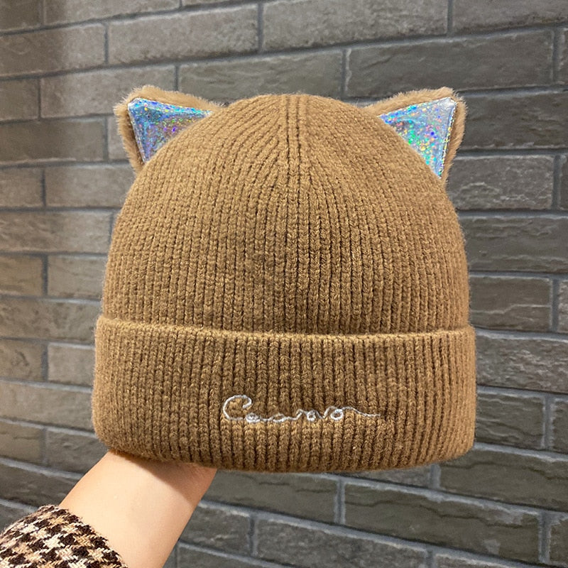 Knitted Cat Beanie