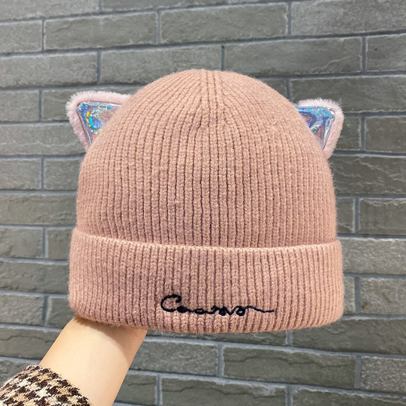Knitted Cat Beanie