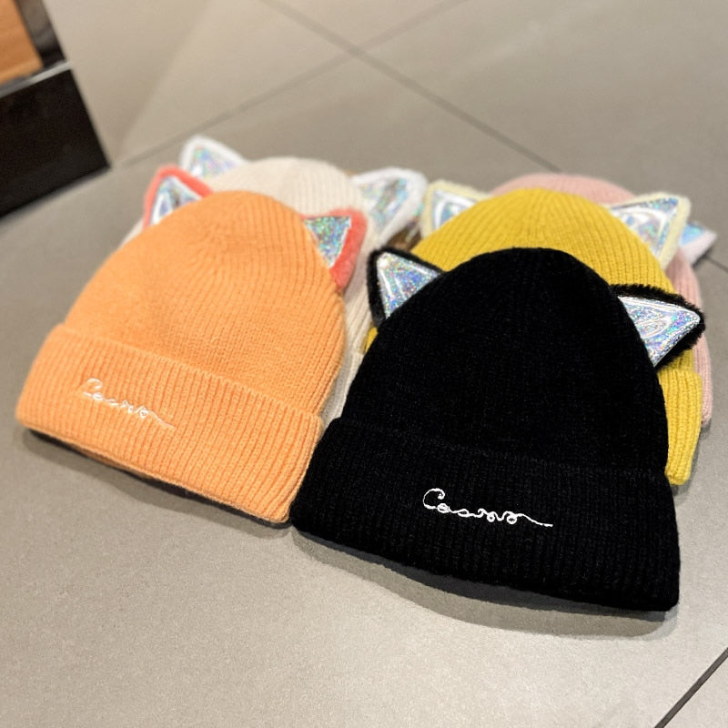 Knitted Cat Beanie