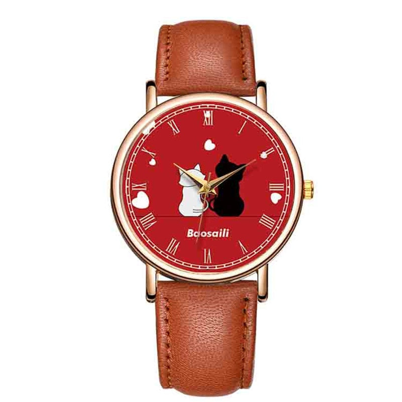 Leather Cat Watch