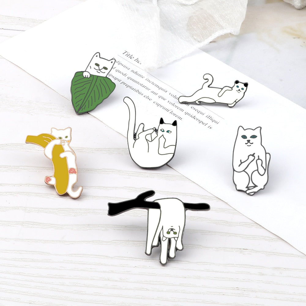 Lying Cat Enamel pin