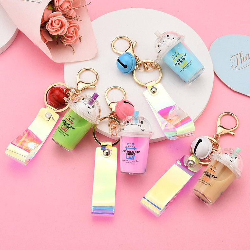 Milktea Cat Keychain