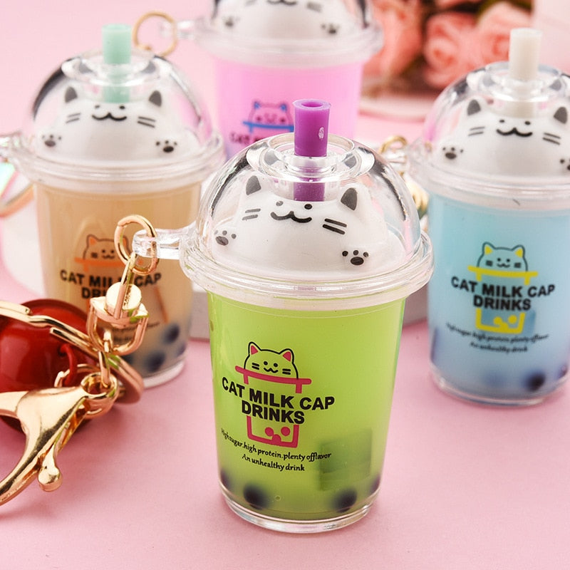 Milktea Cat Keychain