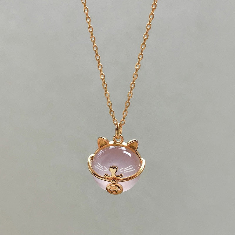 Opal Cat Necklace