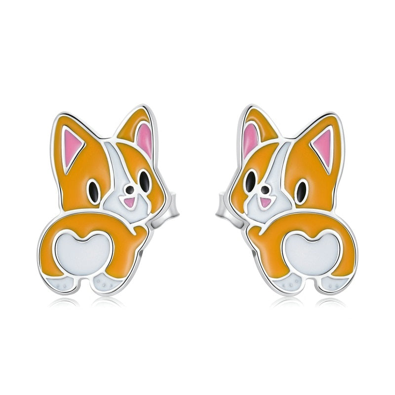 Orange Cat Earrings