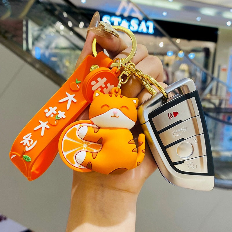 Orange Cat Keychain