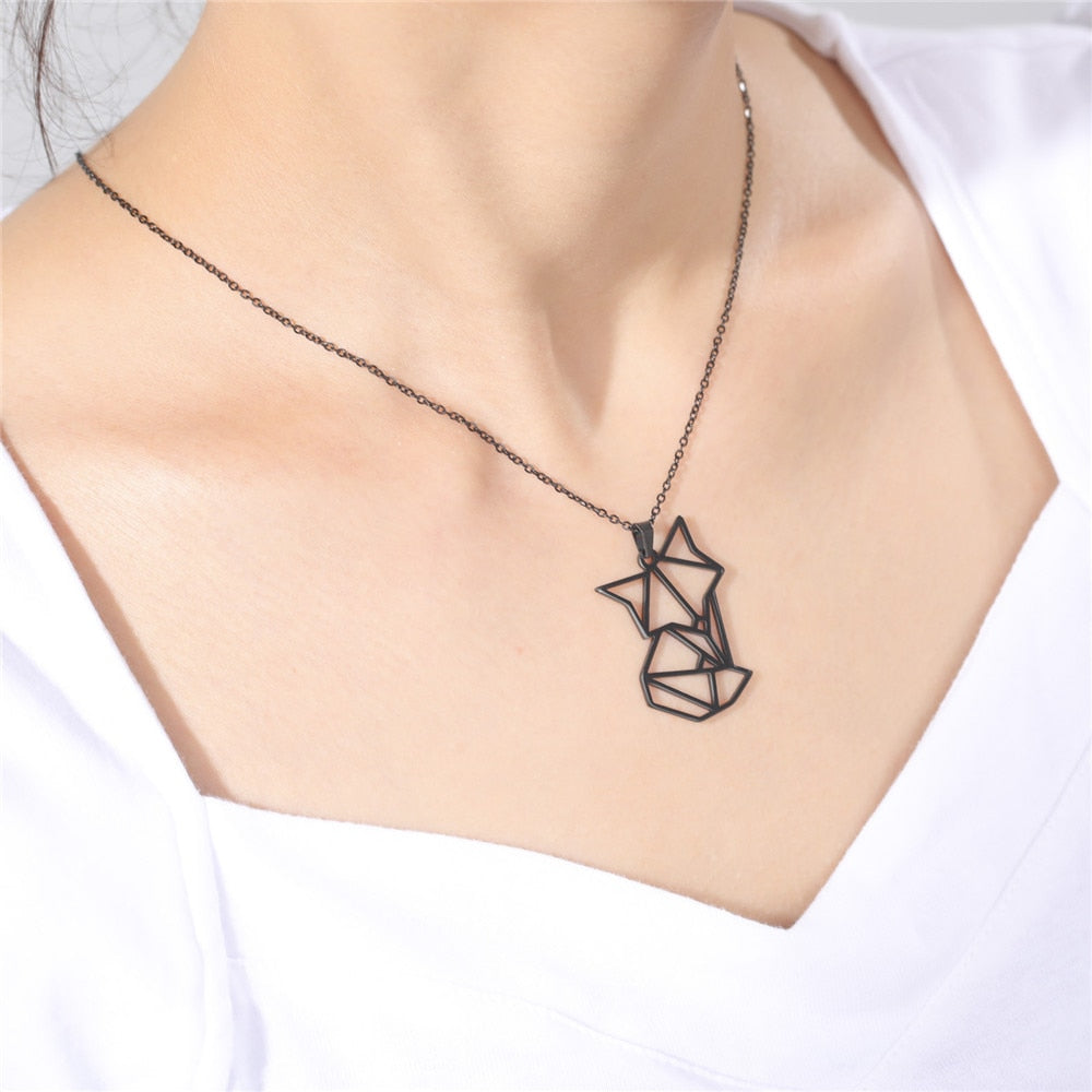 Origami Cat Necklace