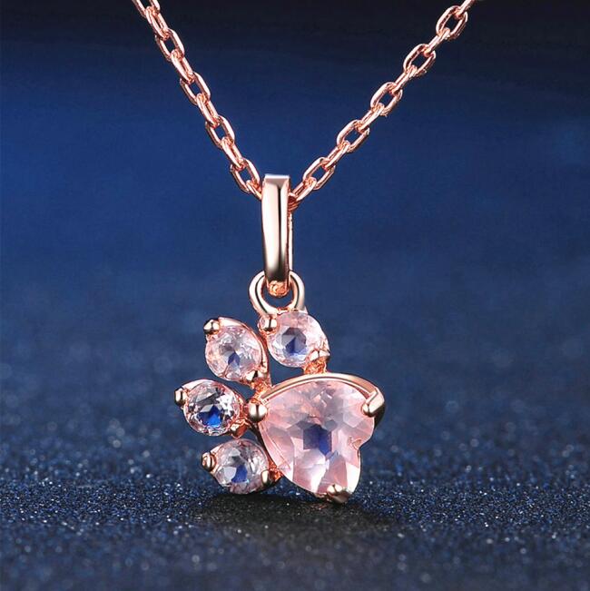 Pink Cat Paw Necklace