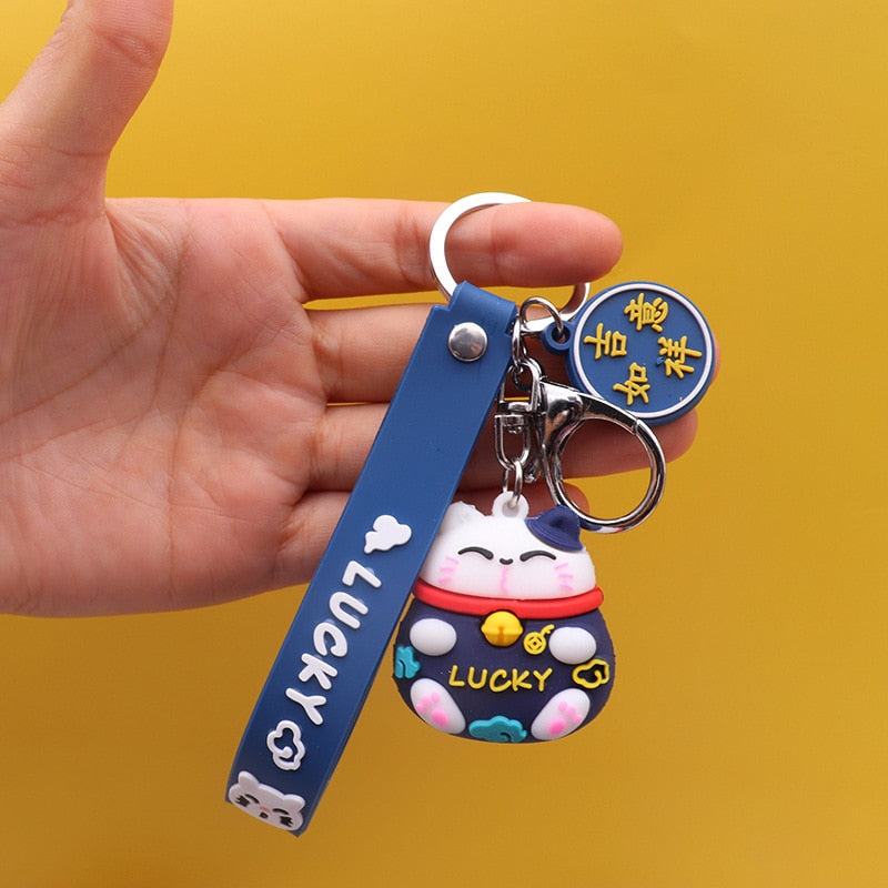 Pretty Lucky Cat Keychain