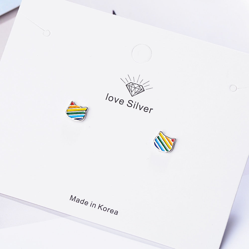Rainbow Cat Earrings