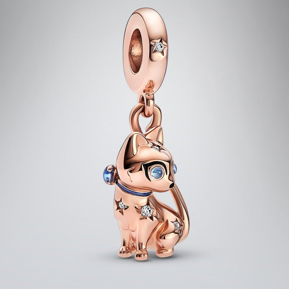 Rose Gold Cat Charm