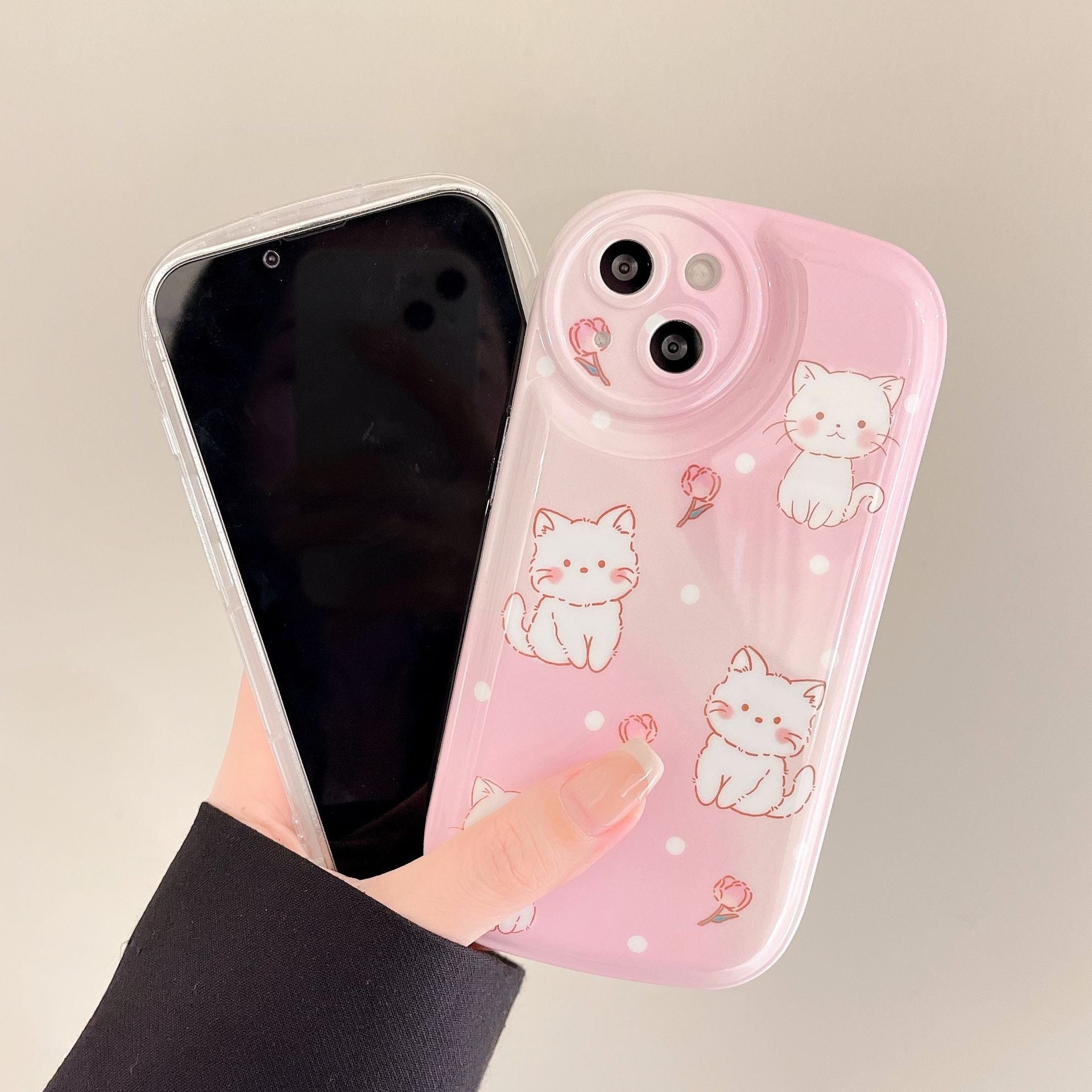 Rose White iPhone Cat Phone Case