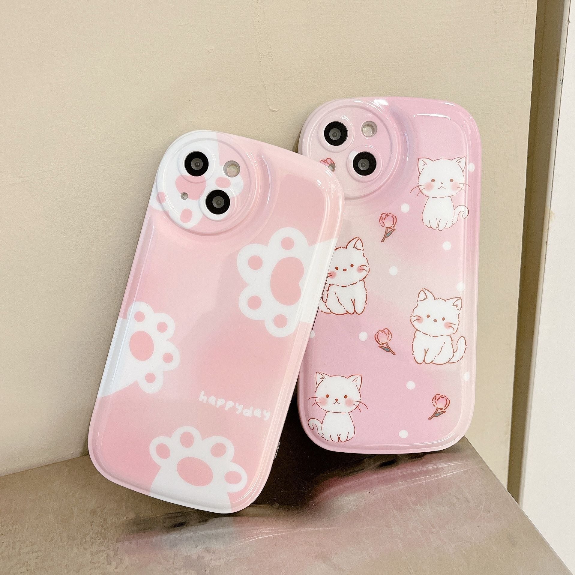 Rose White iPhone Cat Phone Case