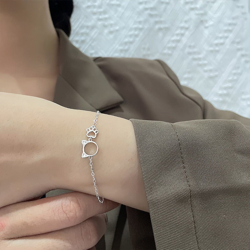 Silver Cat Bracelet