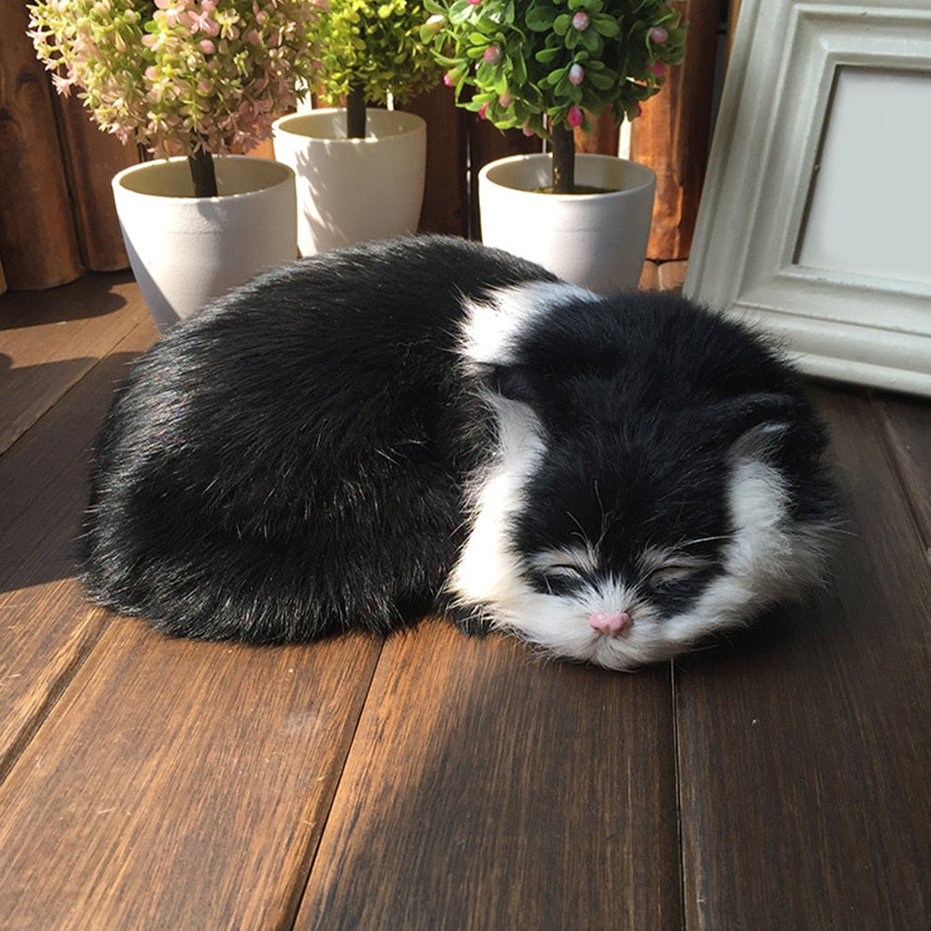 Sleeping Realistic Cat Plush