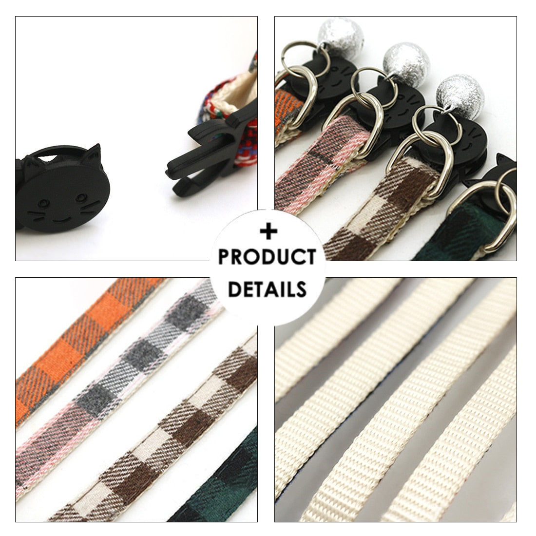 Soft Plaid Cat Collars