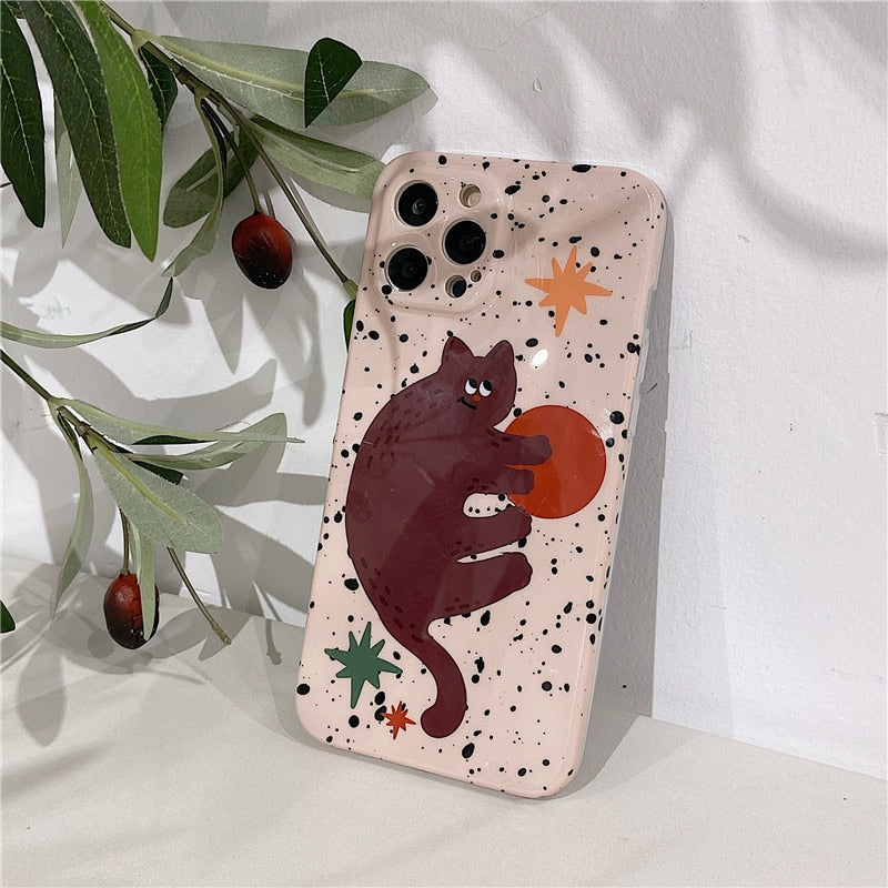 Splash Ink Cat iPhone Case