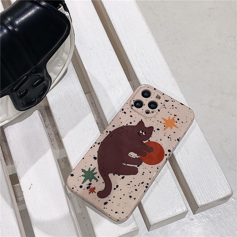 Splash Ink Cat iPhone Case