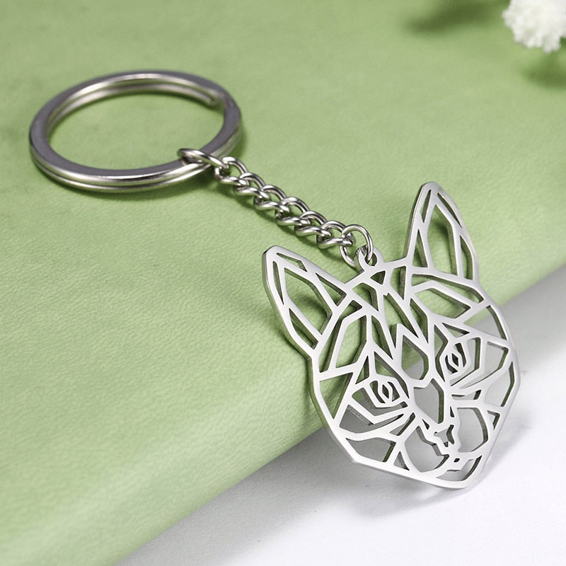 Stainless Cat Keychain