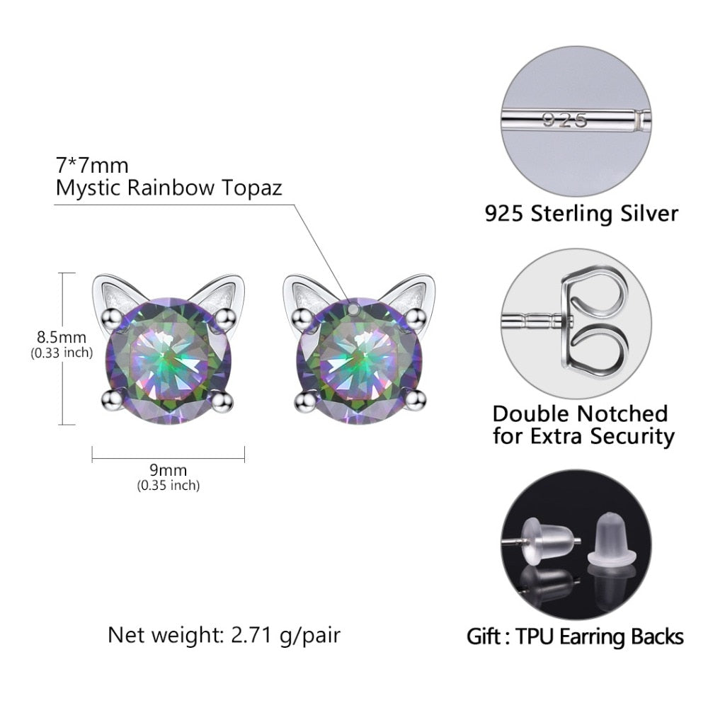 Sterling Silver Cat Earrings