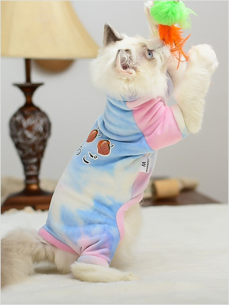 Tie Dye Sphynx Cat Clothes